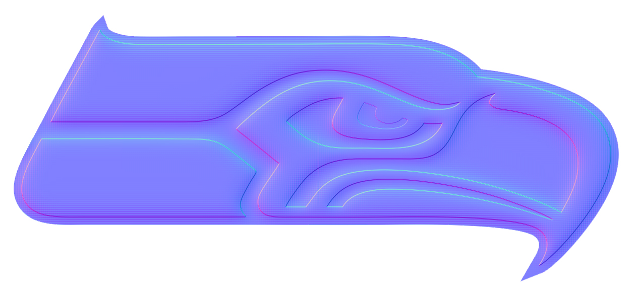 Seattle Seahawks Colorful Embossed Logo iron on paper